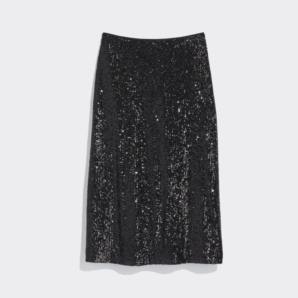 NWT Vineyard Vines Sequin Midi Skirt, Black, sz Sm, Holiday
